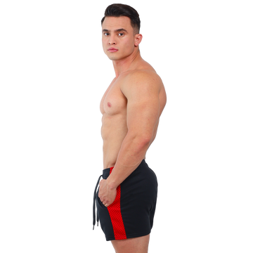 Short Corto Franja Red Oscuros - Fenix Fit Mexico