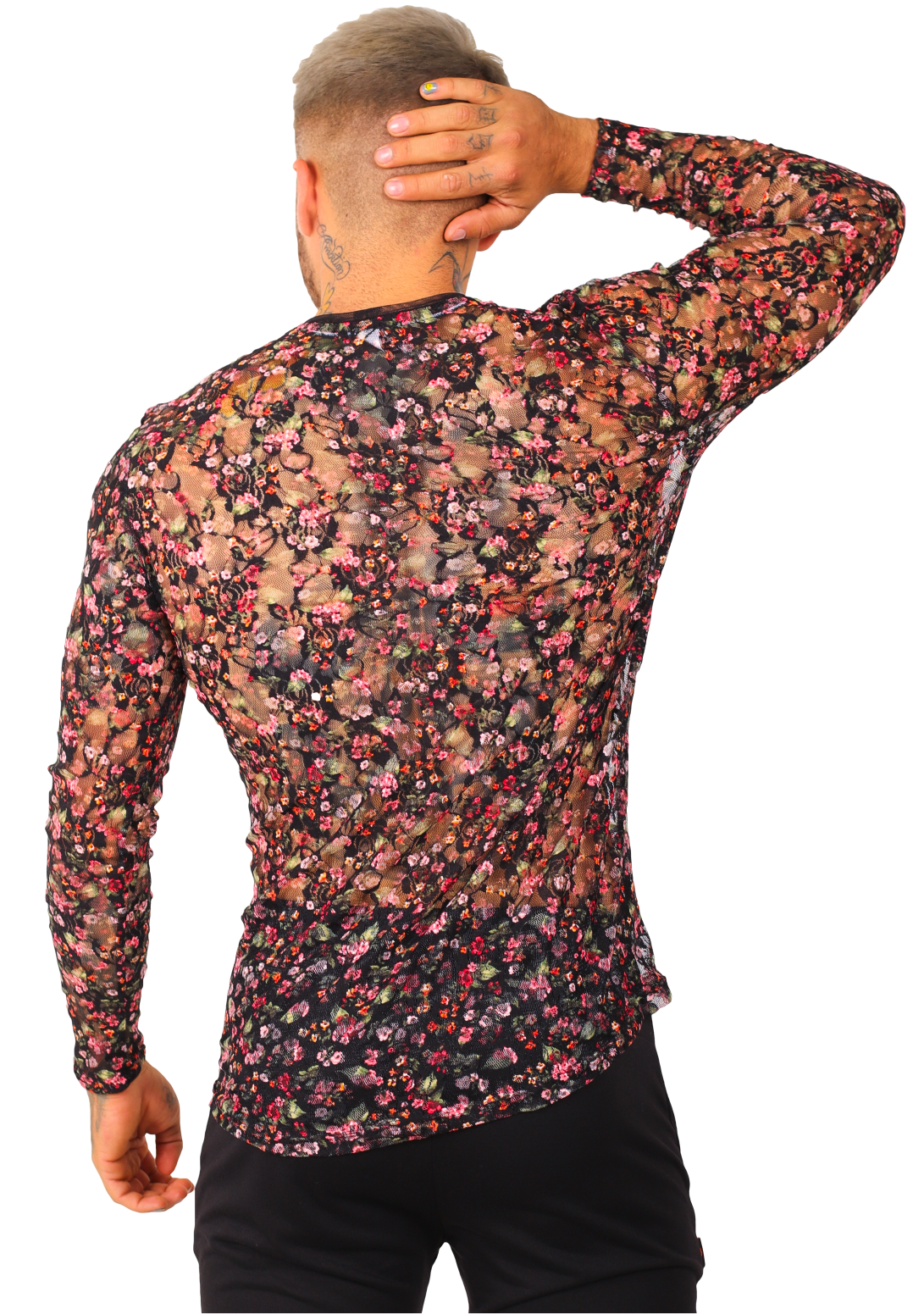 Playera Manga Larga Transparencia Flores - Fenix Fit Mexico  