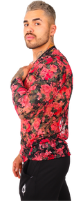 Playera Manga Larga Transparencia Flores - Fenix Fit Mexico  