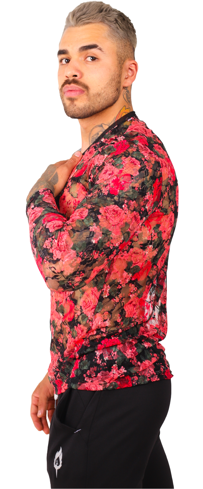 Playera Manga Larga Transparencia Flores - Fenix Fit Mexico  