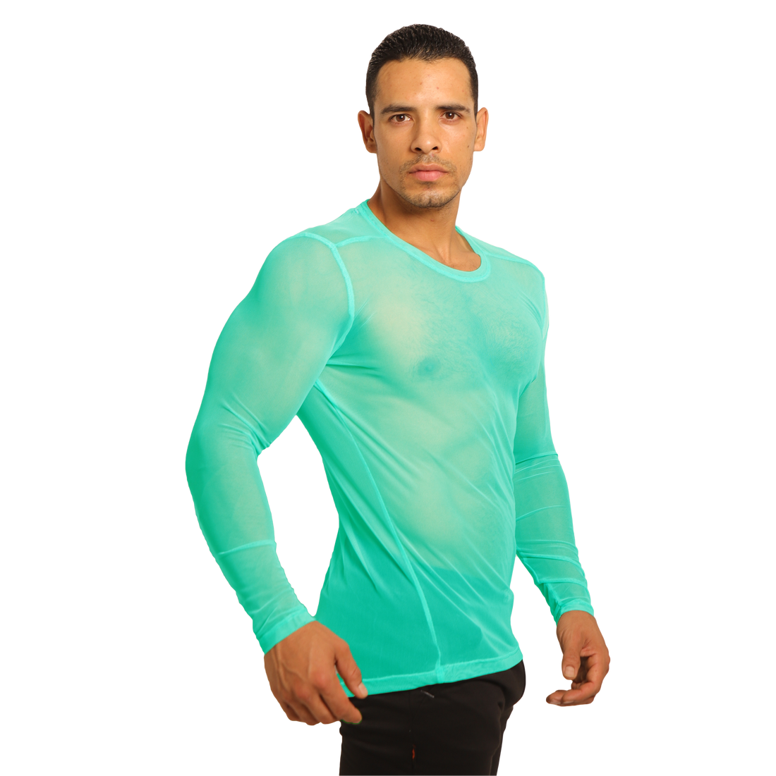 Playera Manga Larga Transparencia Colores