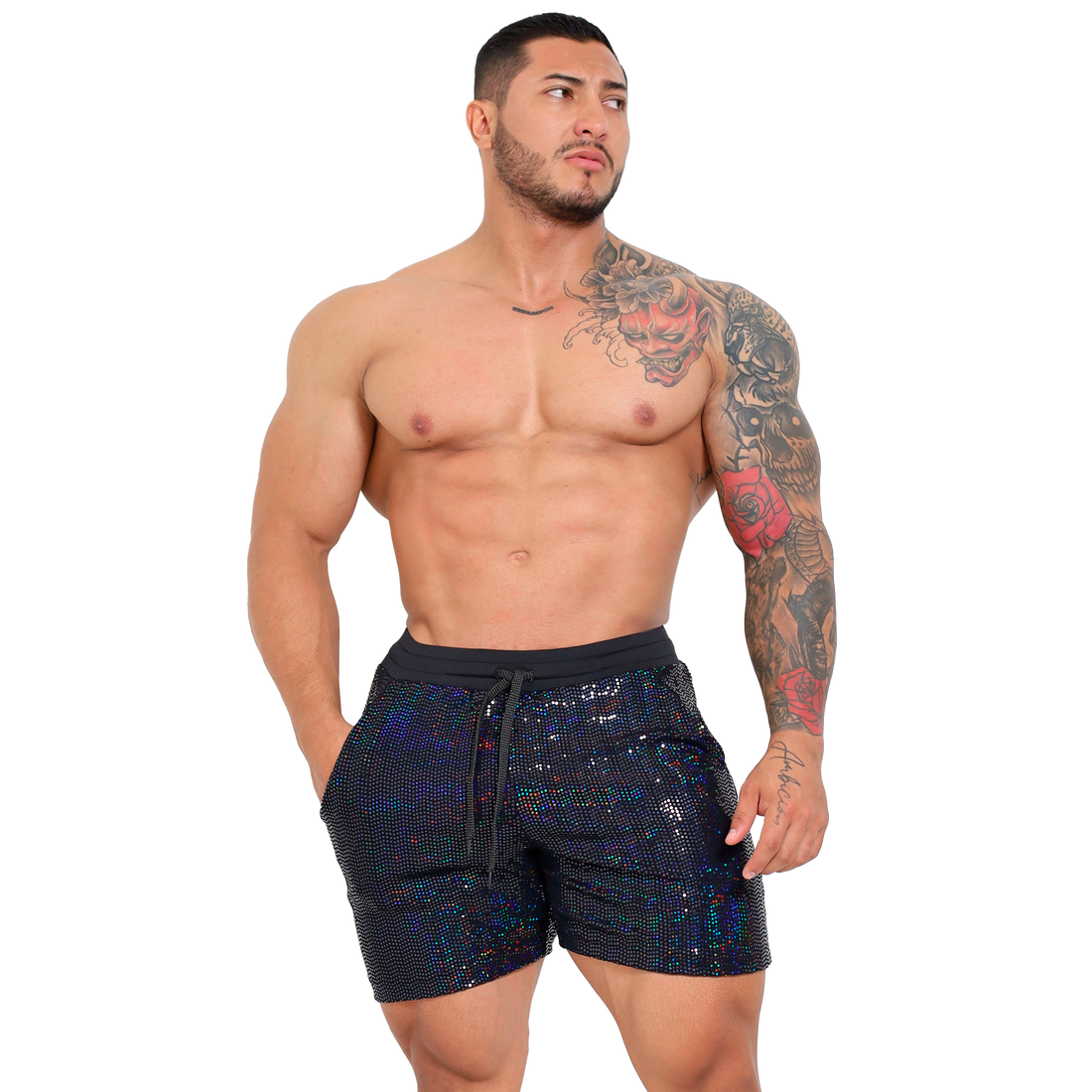Short Lentejuela Brillante Corte Medio - Fenix Fit Mexico  