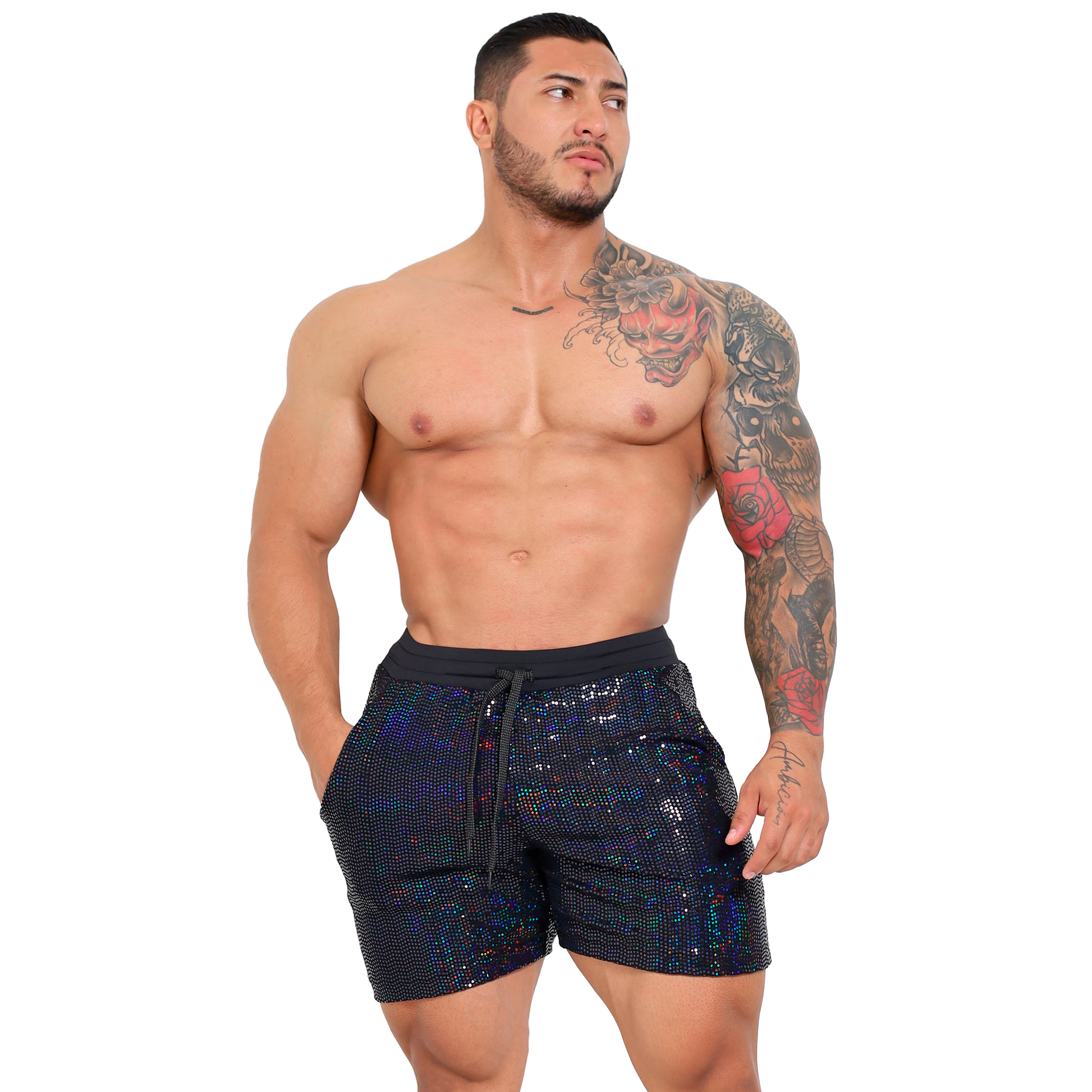 Short Lentejuela Brillante Corte Medio - Fenix Fit Mexico  