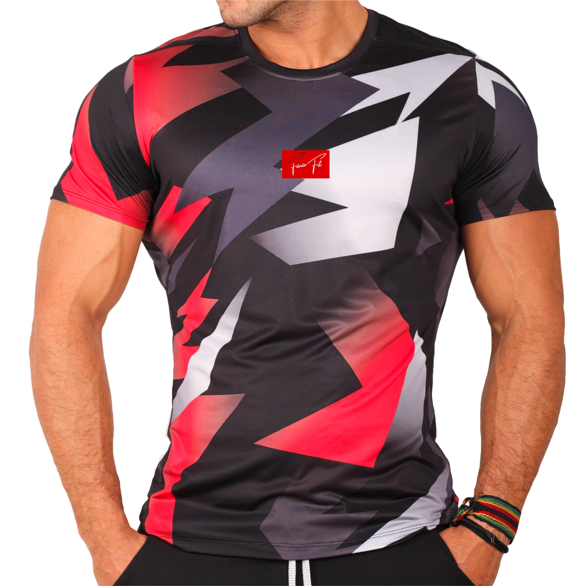 Playera Deportiva Manga Corta Estampada Figuras - Fenix Fit Mexico  