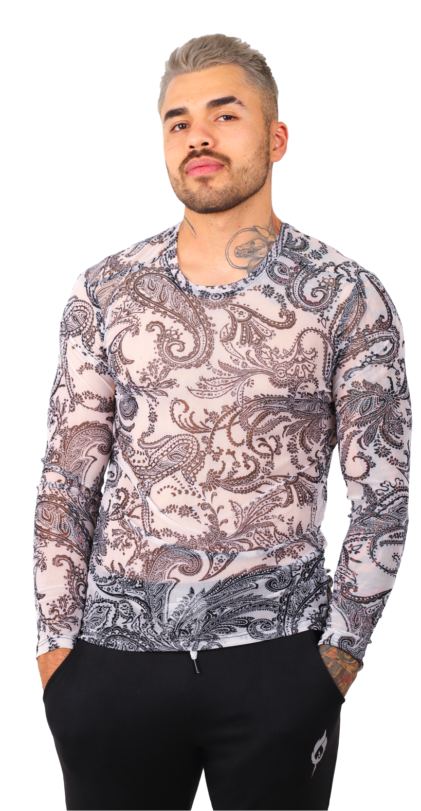 Playera Manga Larga Transparencia Estampada - Fenix Fit Mexico  