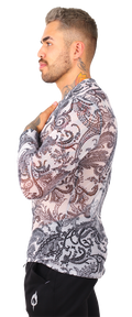 Playera Manga Larga Transparencia Estampada - Fenix Fit Mexico  