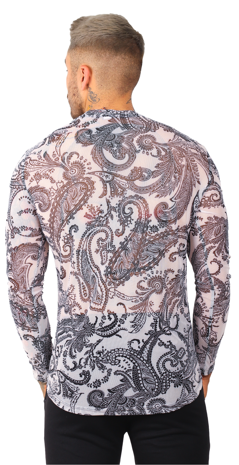 Playera Manga Larga Transparencia Estampada - Fenix Fit Mexico  