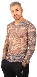 Playera Manga Larga Transparencia Estampada - Fenix Fit Mexico  