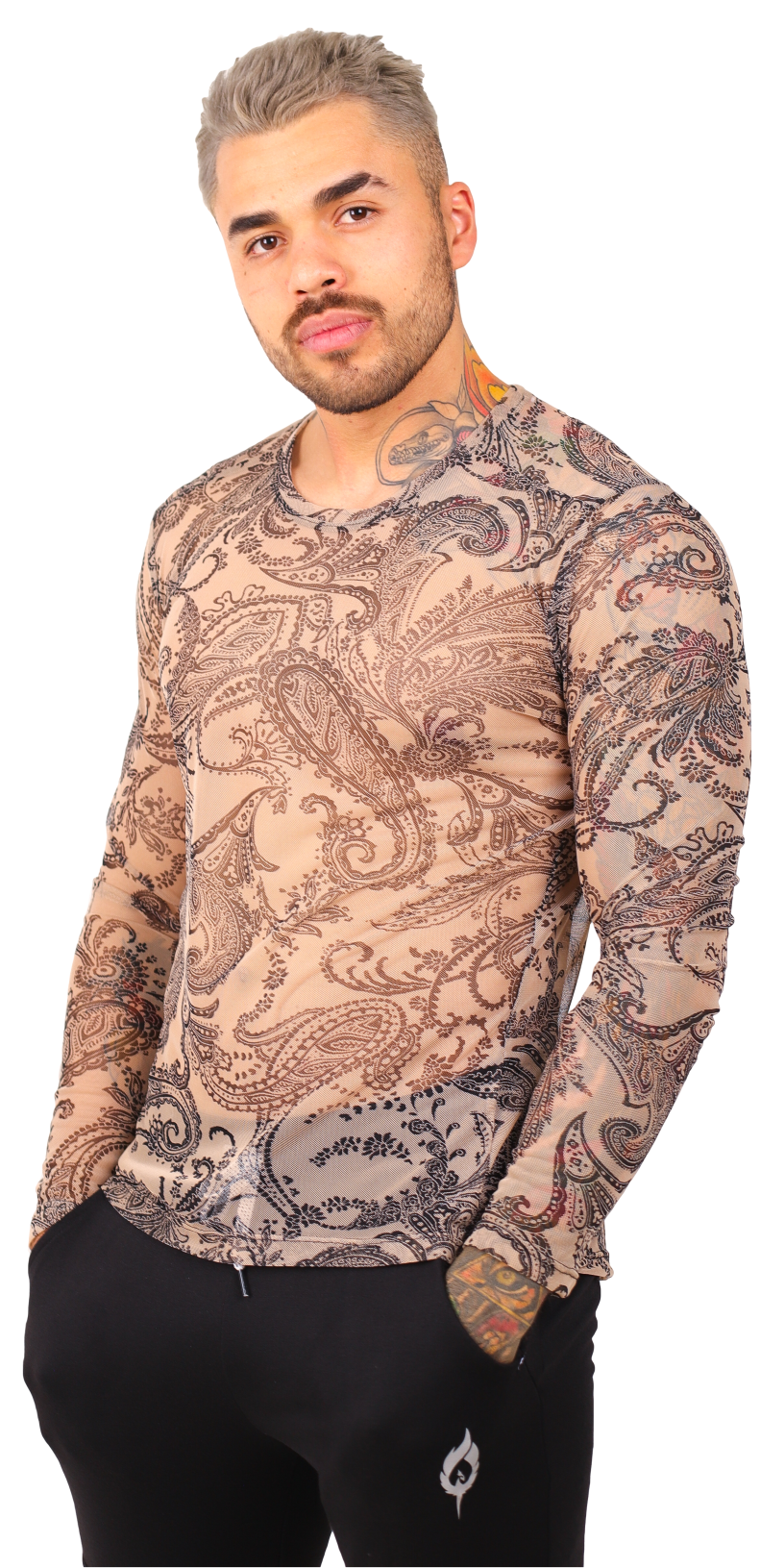Playera Manga Larga Transparencia Estampada - Fenix Fit Mexico  