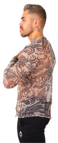 Playera Manga Larga Transparencia Estampada - Fenix Fit Mexico  