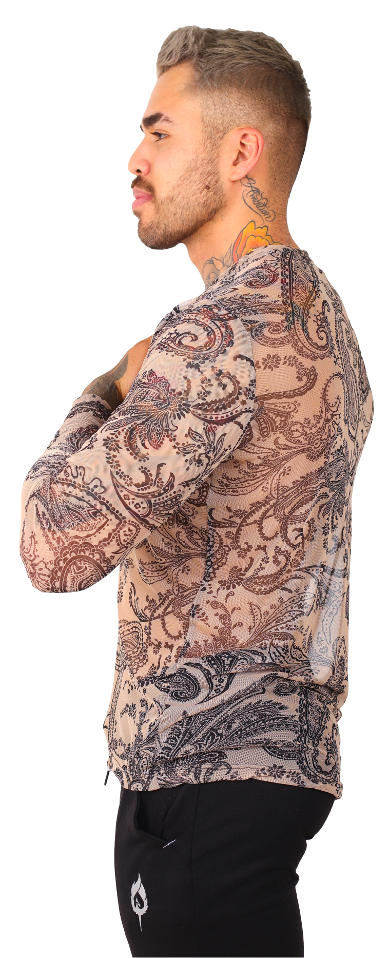Playera Manga Larga Transparencia Estampada - Fenix Fit Mexico  