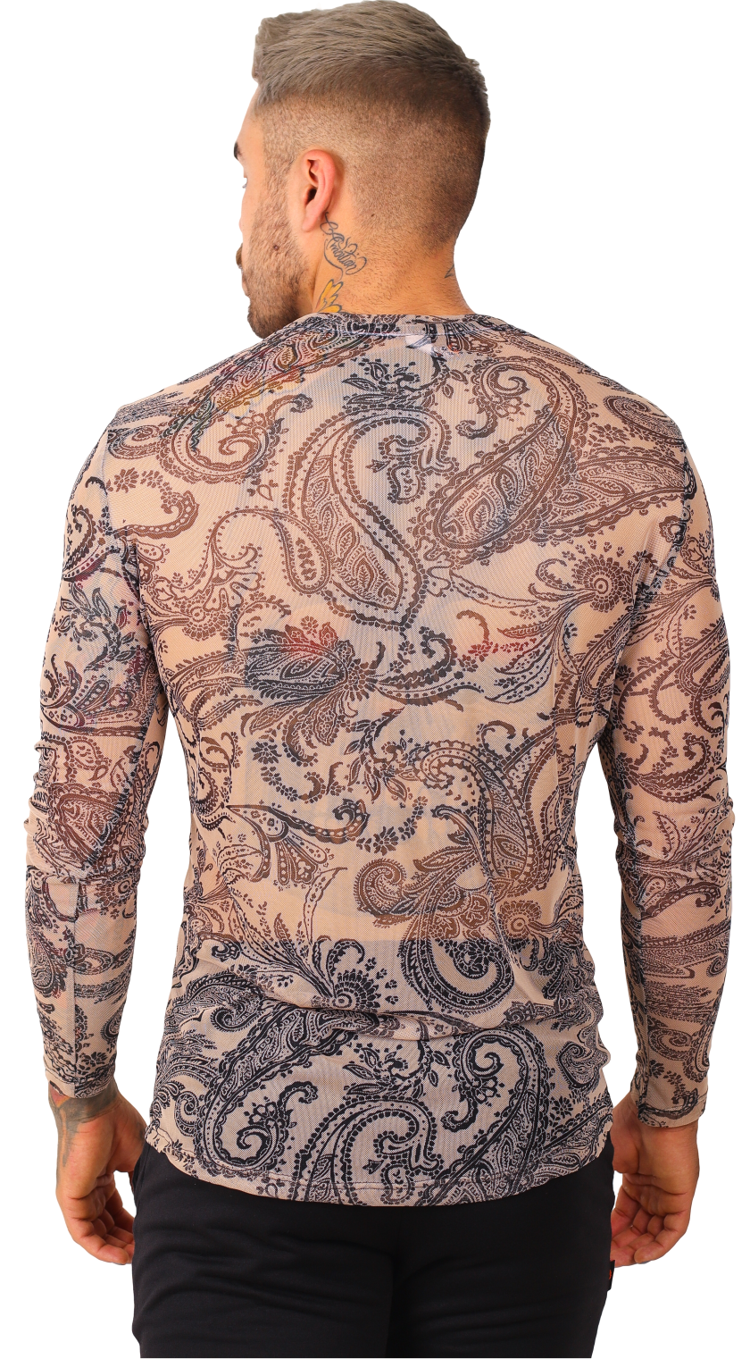 Playera Manga Larga Transparencia Estampada - Fenix Fit Mexico  