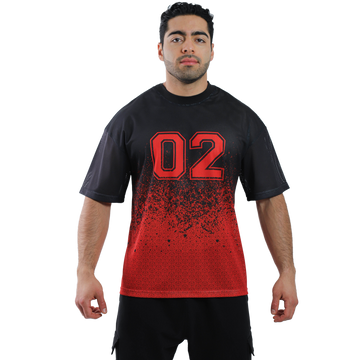 Oversize Boxy Tela Red Estampada