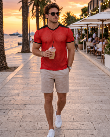 Playera Tela Red Con Mangas