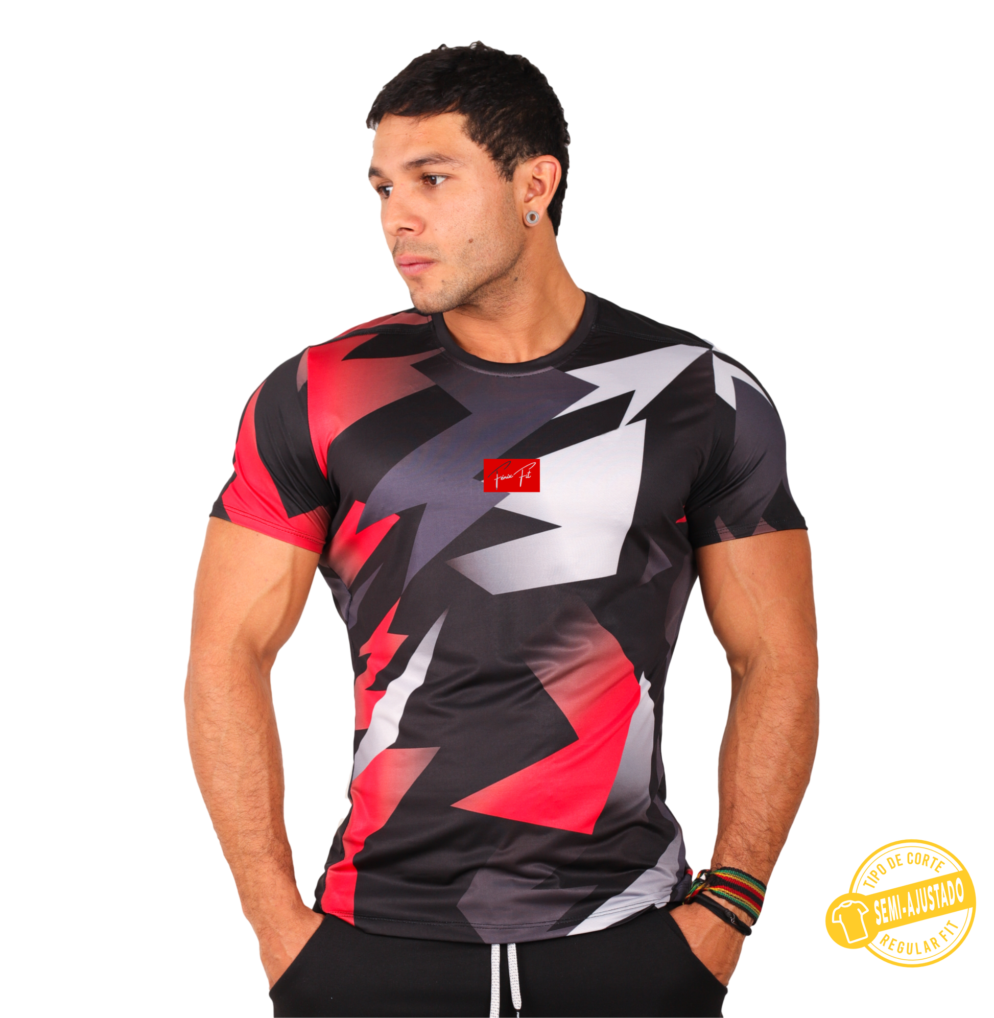Playera Deportiva Manga Corta Estampada Figuras - Fenix Fit Mexico  
