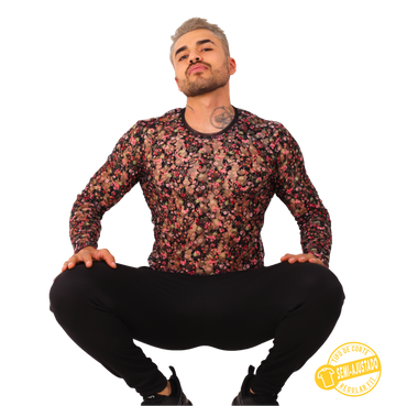 Playera Manga Larga Transparencia Flores - Fenix Fit Mexico  