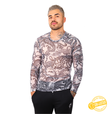 Playera Manga Larga Transparencia Estampada - Fenix Fit Mexico  